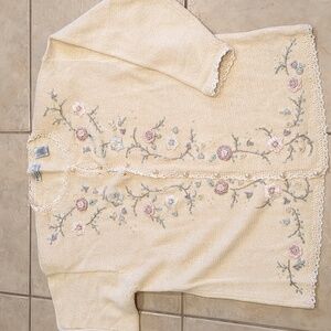 By Design Vintage Embroidered Cottagecore Cardigan Size 2X